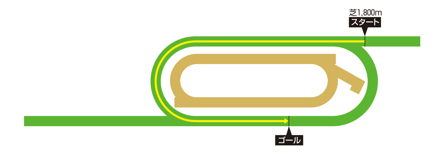 メイダン競馬場 芝1,800メートルのコース図