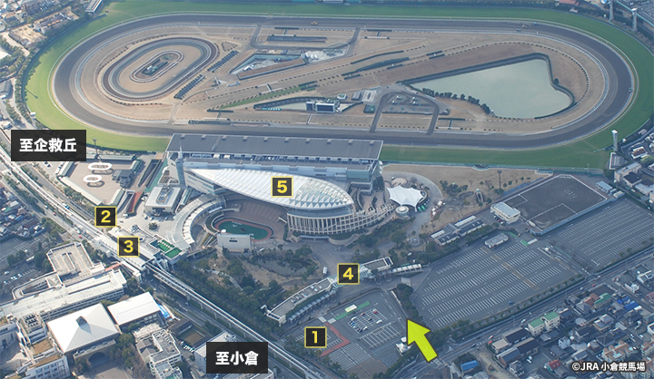 小倉競馬場周辺の空撮写真