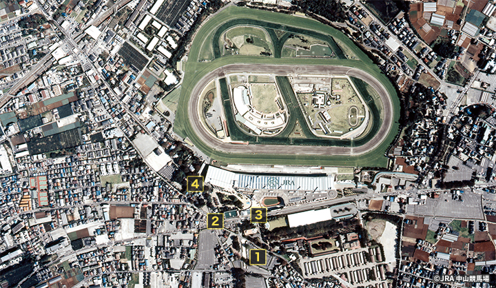 中山競馬場周辺の空撮写真