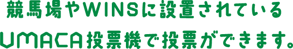 競馬場やWINSに設置されている投票機で投票ができます。